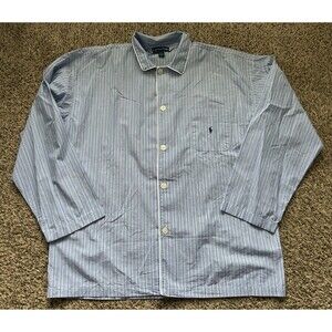Polo Ralph Lauren Pajama Shirt Mens XL 100% Cotton Button Up Pinstripe